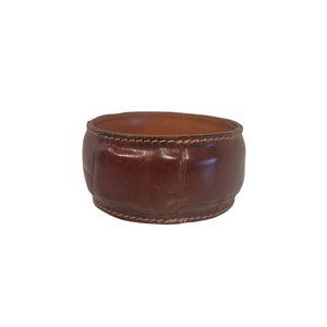 Banana Republic Full Grain Leather Wide Bangle Bracelet Safari Chic